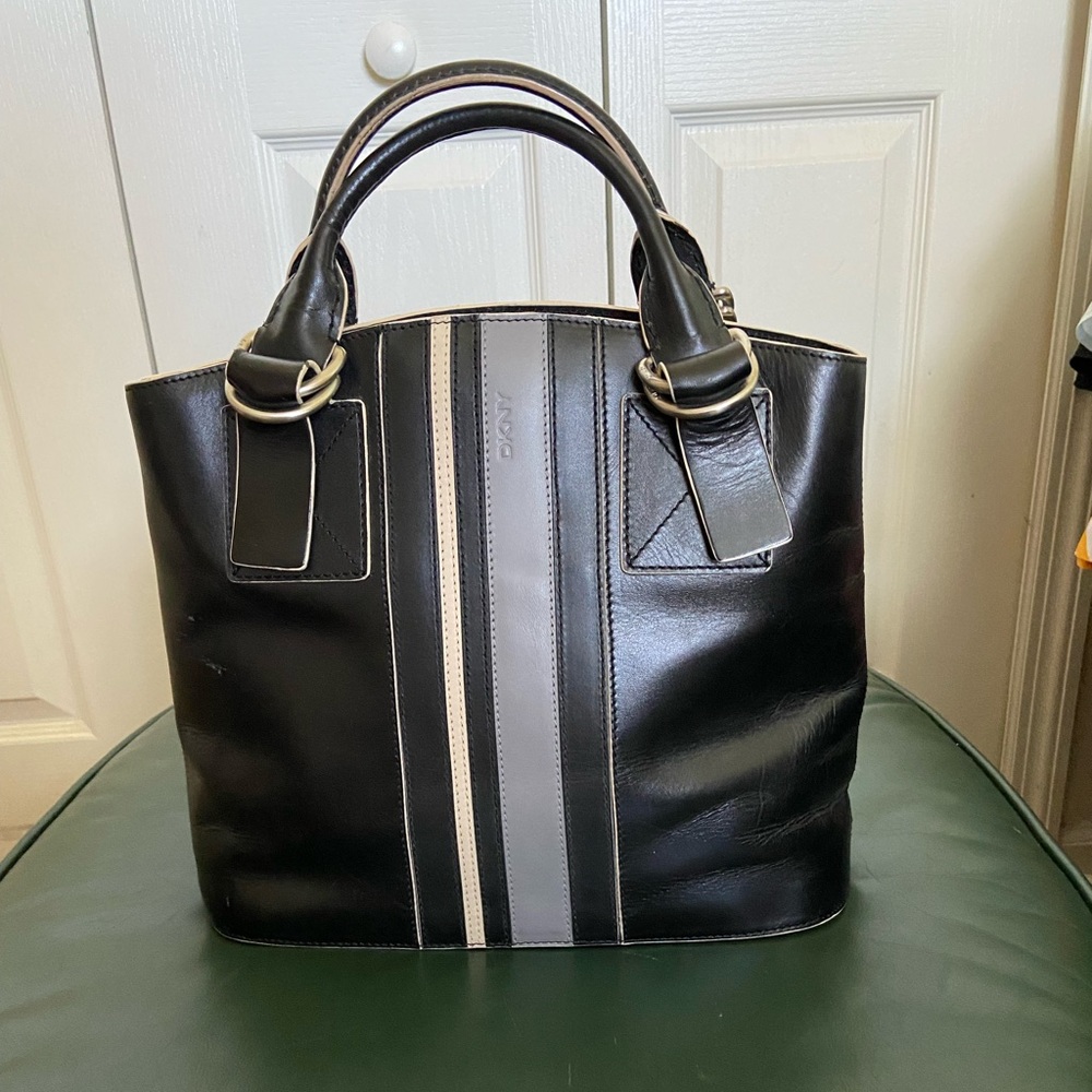 Vintage DKNY Leather Satchel Handbag